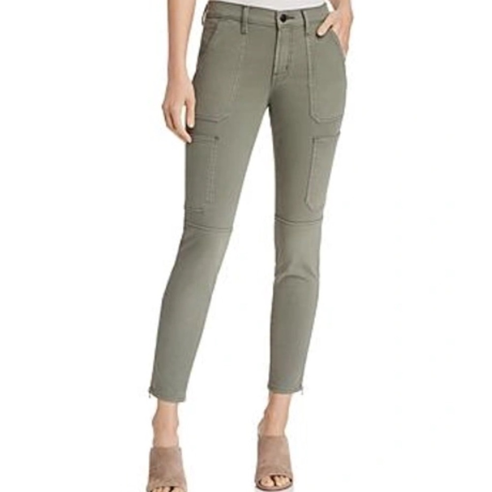 J Brand NWT Cropped Stretch Cotton-blend Twill Skinny Pants in caster green